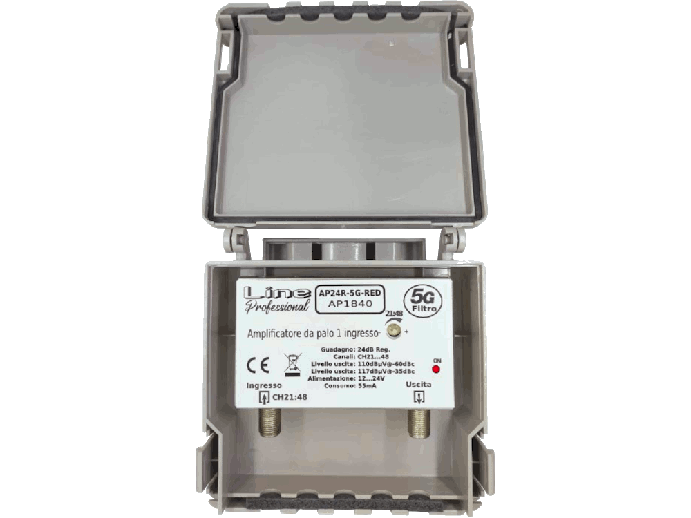 Amplificatore TV da palo - Vista interna Amplificatore TV da palo - Vista interna