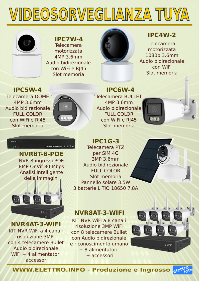 Videosorveglianza con Telecamere e NVR TUYA ad alta definizione