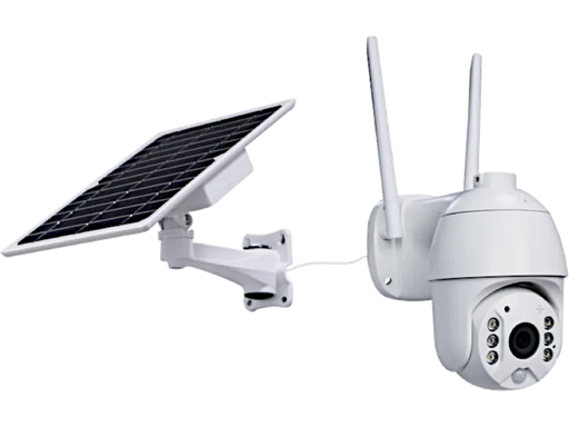 Telecamera TUYA WiFi motorizzata a batteria con pannello solare 3MP lente 4mm con slot memoria SD + Audio bidirezionale