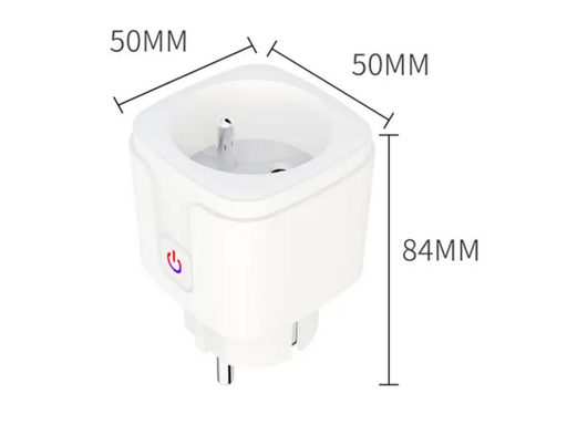 Dimensione presa SMART con Monitoraggio della potenza consumata - Max 15A - TUYA