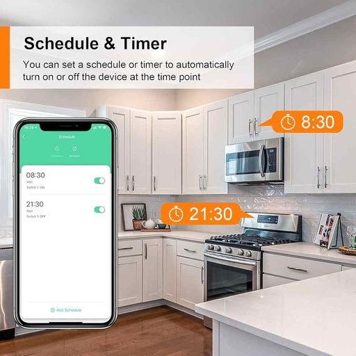 Presa con Timer Smart Socket WiFi con Monitoraggio della potenza consumata - Max 16A