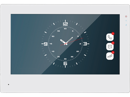 Monitor videocitofono 2 FILI 7" BIANCO IPS Touch con orologio analogico