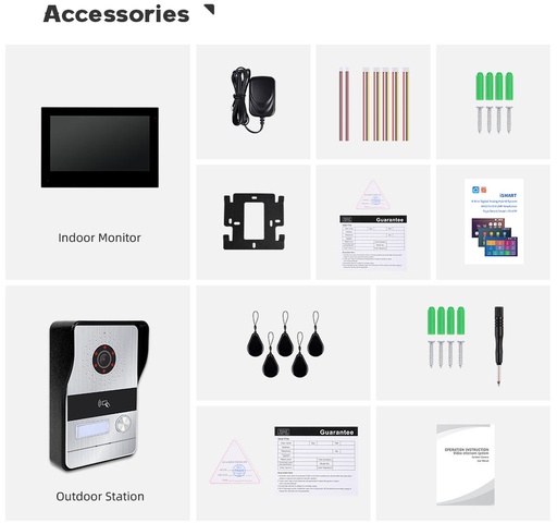 Contenuto Kit Videocitofono 2 FILI Touch TUYA