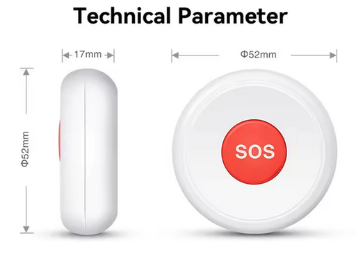 Dimensioni Pulsante SOS ZigBee - Batteria CR2032 TUYA