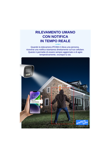 Telecamera WiFi Bullet con notifica umana in tempo reale | www.elettro.info