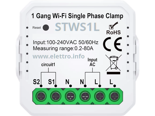 STWS1L Misuratore WiFi di potenza Monofase