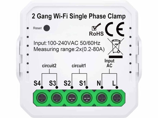 STWS2L Misuratore Wi-Fi di Potenza a 2 canali monofase