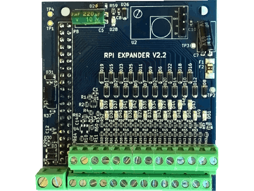 Espansione Raspberry PI - GPIO su connettori - Alimentazione 5-24Vdc - LED indicatori