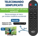 Telecomando semplificato 2in1 per decoder Tivusat Digiquest originale