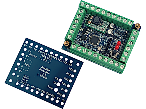 Scheda di Espansione I/O con RS485 e Protocollo Modbus - 12 I/O, I2C, OneWire con Contenitore Integrato