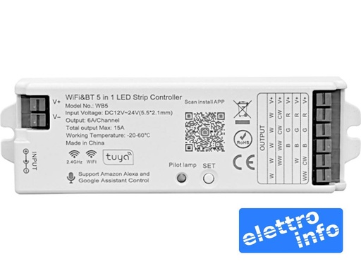 DIMMER LED Controller 5 Canali TUYA LA030