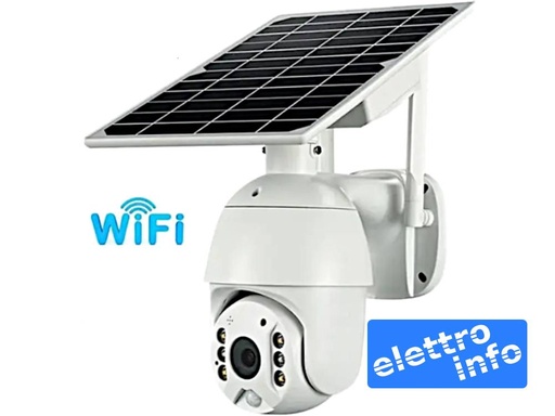 Telecamera WiFi Motorizzata a Batteria: 3MP, Pannello Solare, Audio Bidirezionale, Slot SD, App TUYA