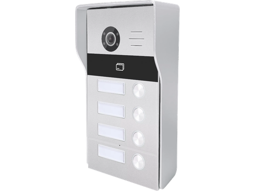 Videocitofono TCP/IP - Unità esterna con 4 tasti e con lettore RFID compatibile TUYA