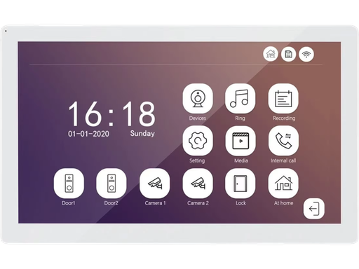 Monitor 2 FILI 10" IPS Touch Bianco per videocitofono WiFi - App Tuya