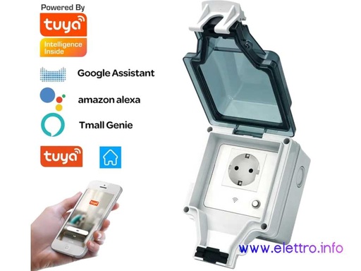 Presa Smart WiFi da Esterno IP66 – 16A Tuya Smart
