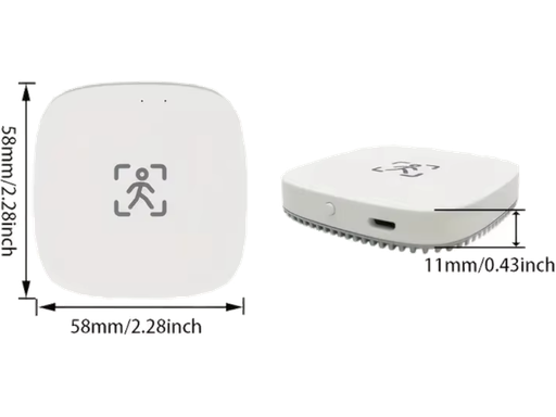 Sensore di presenza da parete ZigBee - Alimentazione 5V 1A - App TUYA