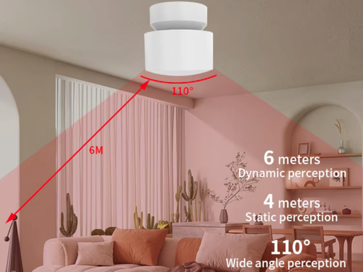 Sensore Movimento Microonde ZigBee - Alimentazione 5V 1A - App TUYA