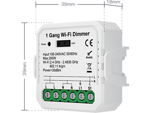 Dimmer LED con TRIAK - Max 200Wac - App TUYA