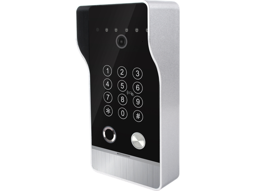 Unità esterna per Videocitofono TCP/IP con 1 tasto, lettore RFID e Imprente con Tastiera TUYA