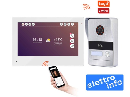 Kit Videocitofono Smart WiFi Tuya a 2 Fili - Monitor 7" Serie Eco-Pro