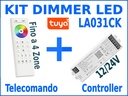 Kit Controller e Telecomando Dimmer LED 4 Zone e 5 Canali Compatibile Tuya (RGB / RGBW / CCT)