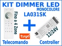 Kit Controller e Telecomando Dimmer LED 4 Zone Singolo Colore Compatibile Tuya
