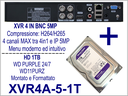 Videoregistratore Ibrido 5MP H.265 - 4 Canali BNC completo di Hard Disk 500GB + Supporto IP | Compatibile Hikvision (copia)