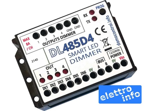 Dimmer LED 4 Canali Avanzato 12V / 24V programmabile - Ideale per Hotel