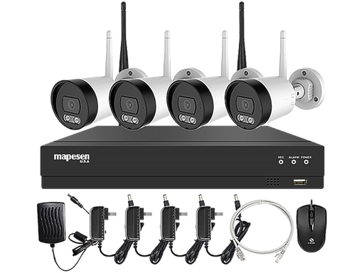 KIT NVR + 4 telecamere BULLET WiFi 3MP 3.6mm con riconoscimento umano e audio - APP TUYA *** Non disponibile ***