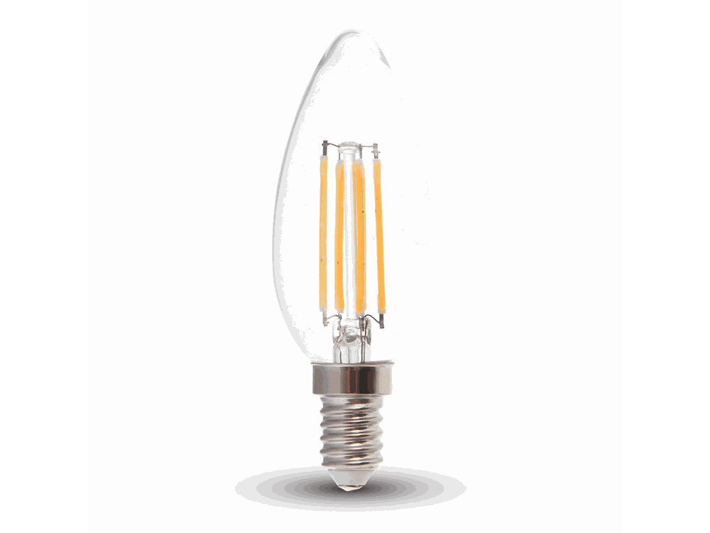 LED Bulb - 4W Filament E14 Candle 2700K LUMEN: 400