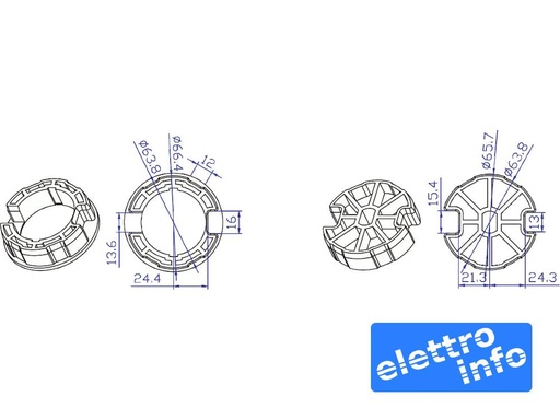 Adattatore eccentrico per tubo da 70mm con ogiva