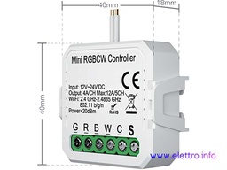 [STWD5A] Dimmer LED 4 Canali (Monocolore / RGB / RGBW) 12/24V - Max 4A/CH - Max 12A Totali - App TUYA