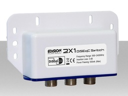 Switch DiSEqC 2x1 Edision per Impianti Satellitari Dual Feed su Cavo Unico con Custodia Impermeabile