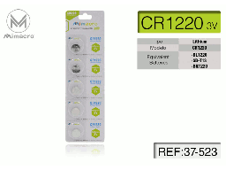 [MIM37-523] Blister 5 Pezzi Batteria Litio CR1220 3V