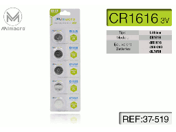[MIM37-519] Blister 5 Pezzi Batteria Litio CR1616 3V