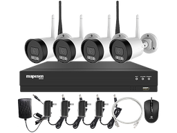 [NVR4T-3-WIFI] KIT NVR + 4 telecamere BULLET WiFi 3MP 3.6mm con riconoscimento umano e audio - APP TUYA *** Non disponibile ***